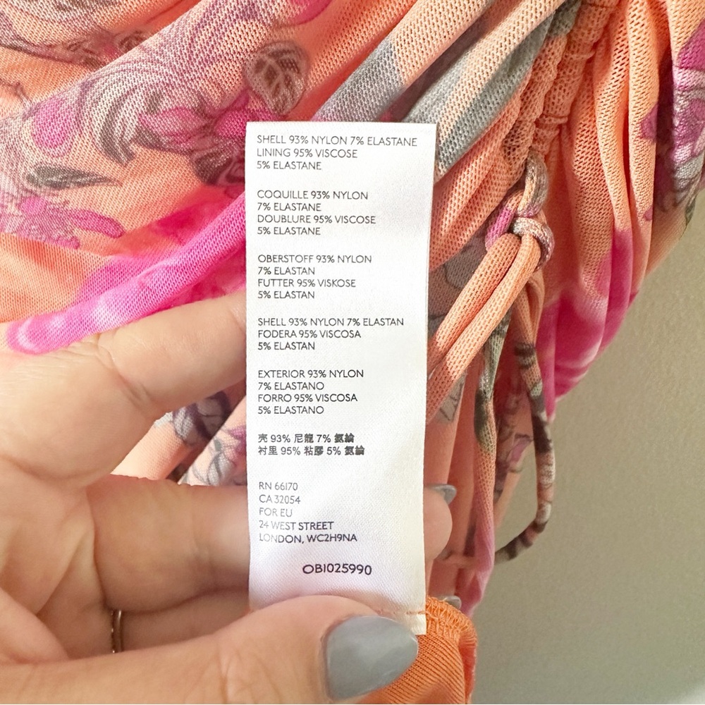 Maeve by Anthropologie Simone Floral Midi Dress Orange Pink XS NWT - Picture 8 of 12